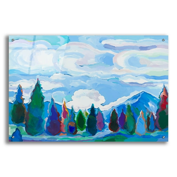 Epic Art 'Color and Clouds #4' by Hooshang Khorasani, Acrylic Glass Wall Art, 36"x24"