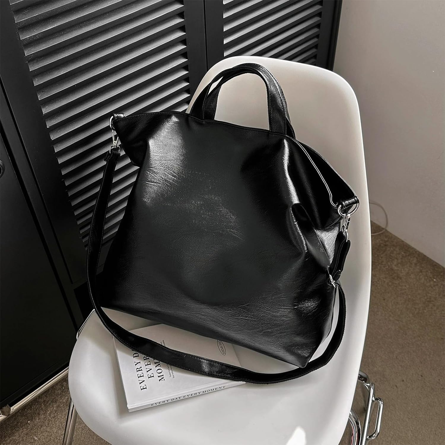 Kukuzhu Leather Tote Bag for Women, Large Tote Bags Trendy Designer Crossbody Purses Top Handles Shoulder Handbags
