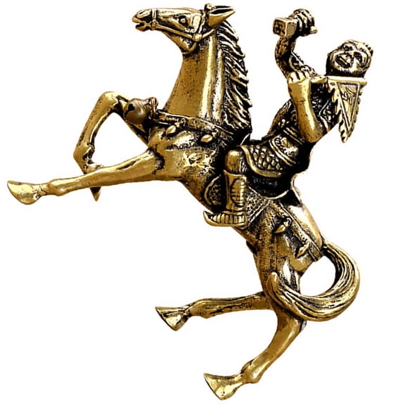 UNOMOR 1Set Monkey Riding Horse Figurine Golden Brass Symbolic Meaning for Friends Desktop