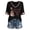 Black, variant on Women's Dolly Shirts Country Music Legend Versatile T Shirt Printed V Neck 3/4 Sleeve Casual Tops Graphic T‑Shirt L