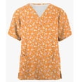 thumbnail image 5 of 2024 Blusas de uniforme médico para el día de Pascua para mujer, blusa con cuello en V de Disney Winnie the Pooh, camisetas de trabajo para enfermeras, blusa con bolsillos, 5 of 5