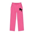 thumbnail image 4 of Nekdswn Girls Sweatpants Kids Graphic Print Wide Leg Baggy Pants Teen Girl Winter Fleece Lined Warm School Sweat Trousers for 5-14 Yeras, 4 of 6
