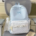 thumbnail image 4 of FYDUU Plaid Backpack for Girls School Bag Stylish Lace Checkered Backpack School Bookbag Casual Daypack Cute Bow Schoolbags, 4 of 5