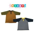 thumbnail image 4 of Kidsy Toddler Baby Boys Three Buttoned Striped Peruvian Cotton Long Sleeve T-Shirt – Navy Stripe, 4, 4 of 4
