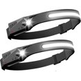 thumbnail image 1 of 2 Pack LED Headlamp Sensor Headlight Powerful Head Torch COB XPE 5 Modes USB Rechargeable Waterproof Running Light, Camping, Reading, Hiking, Cycling, 1 of 5