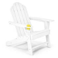 thumbnail image 1 of Costway Patio Adirondack Chair Weather Resistant Garden Deck W/Cup Holder White, 1 of 6