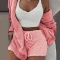 thumbnail image 2 of Winter Sexy Women Home Wear Suit Casual Pajamas Set Lady Female Soft Warm Long Sleeve Exposed Navel Vest Shorts Set, 2 of 10