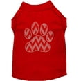 thumbnail image 6 of Christmas Pet Dog  Cat Shirt Rhinestone, "Candy Cane Chevron Paw", 6 of 11
