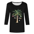 thumbnail image 5 of Mifsaly Womens Christmas Shirt Plus Size 3/4 Sleeve Holiday T-Shirt Thanksgiving Dinner Loose Tunic Pullover Tops Festival Party Classic Blouse 2025, 5 of 5