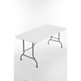 thumbnail image 1 of Ktaxon Table Pliante 6 Pieds - Portable Intérieur/extérieur, Plateau HDPE avec Poignée, Léger et Robuste, Blanc, 1 of 8