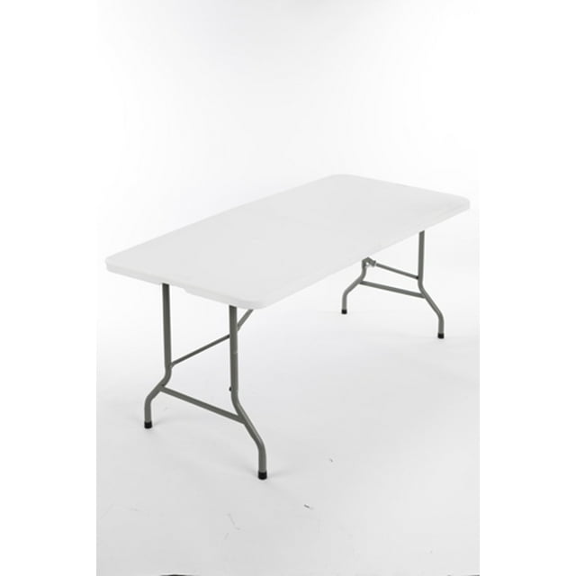 Ktaxon 6ft Folding Table - Portable Indoor/Outdoor, HDPE Tabletop with Handle, Lightweight & Sturdy, White