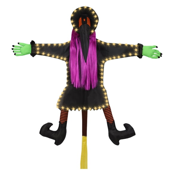 Halloween Decorations Outdoor Crashing Witch 44 Inch Flying Crashed Witches Hanging into Tree Halloween Decor for Yard Garden Porch Patio