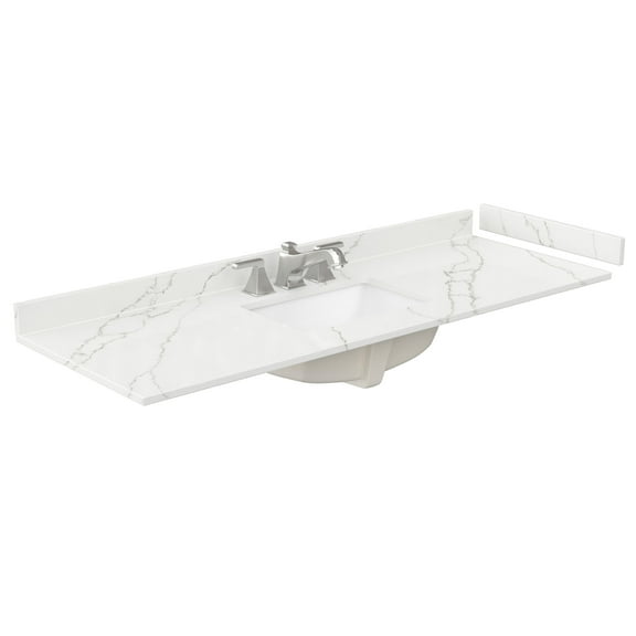 Wyndham Collection Wcfqc360stopuns-Q 60" Quartz Vanity Top - Giotto Quartz