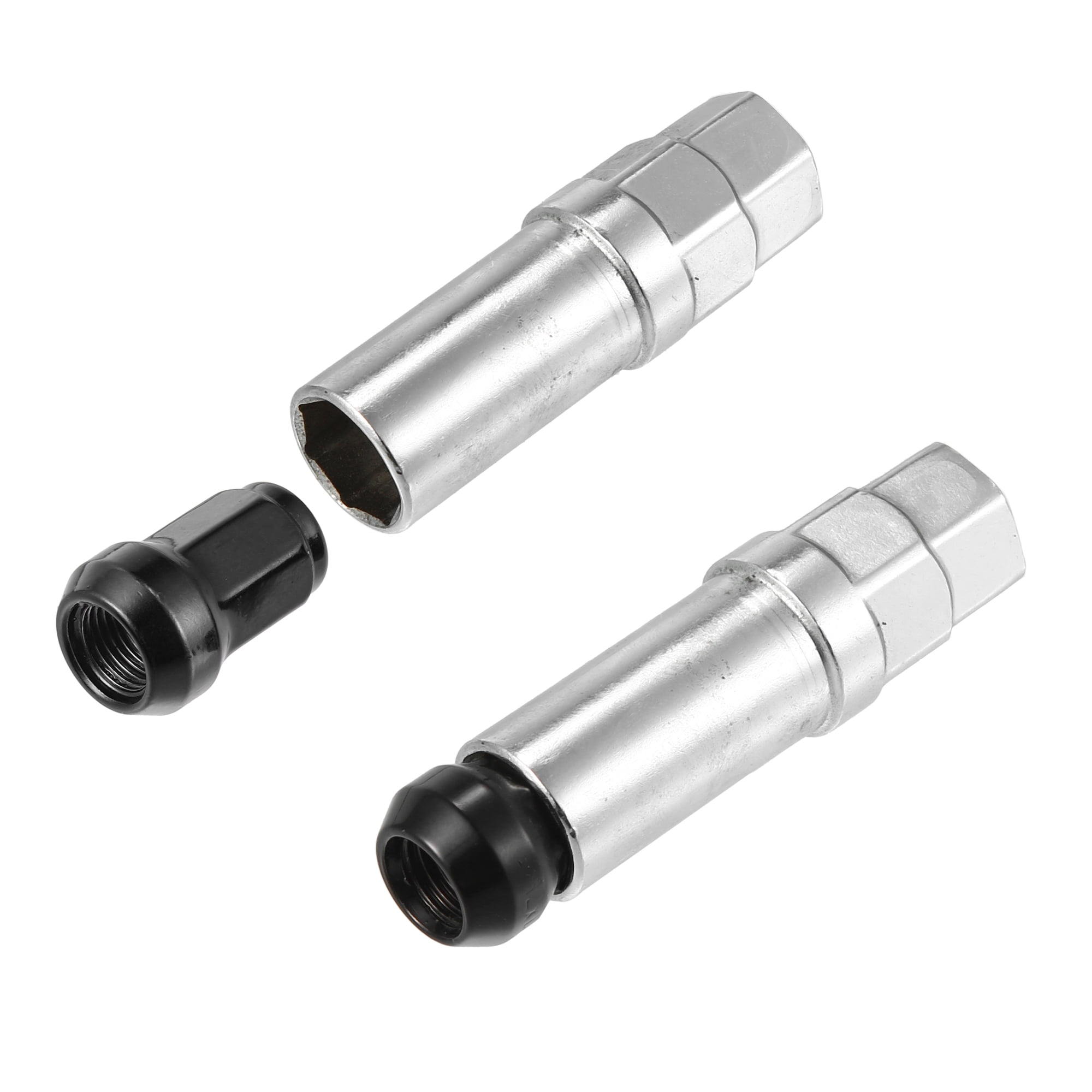 Unique Bargains M12x1.25 Car Wheel Hex Lug Nut with Socket Key 21 Piece Set Black