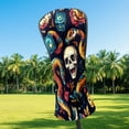 thumbnail image 2 of Golf Club Head Cover Waterproof Leather Golf Accessories HeadCovers Set Driver Headcover for Women Men Colorful Skull And Snake Pattern, 2 of 5