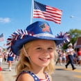 thumbnail image 5 of LEFXSMR 4th of July Cowboy Hat, Independence Day Themed Denim Cap, Fascinators Hats for Women Patriotic Decorations, 5 of 7