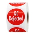 thumbnail image 1 of Red with White "QC Rejected" Stickers | 1.5" Inches Round | 500 Pack, 1 of 3