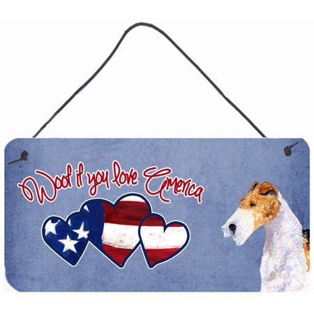 Woof if you love America Fox Terrier Wall or Door Hanging Prints SS4990DS612