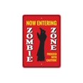 thumbnail image 2 of Now Entering Zombie Zone Novelty Sign, Metal Wall Decor - 10x14 inches, 2 of 4