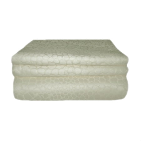 Just Linen 600 TC 100% Egyptian Quality Cotton Damask, Ivory Color, Queen 3 Piece Bed Spread Coverlet