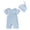 Sky Blue-dw6, variant on Mnyotv Newborn Summer Outfits Cartoon Embroidery Short Sleeve Jumpsuits and Hats 2Pcs Sets Size 0M
