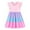 Pink, variant on Toddler Girls Dresses A Line Flare Sleeve Round Neck Color Bloc Dress Kids Girl Summerr Outdoor Activities Comfortable And Stylish Casual Wear Dresses，10 -11 Years