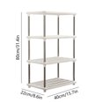 thumbnail image 3 of FcBaudy 4Tier Storage Shelves Independent Shelving Unit Pantry Shelves Floor Storage Rack Connectable Storage Rack Sturdy Shelf For Kitchen Pantry Closet Bath Laundry Plastics storage rack, 3 of 8
