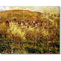 Ceramic Tile Mural-Claude Monet Country Painting 75. 21.25" w x 17" h using (20) 4.25 x 4.25 ceramic tiles