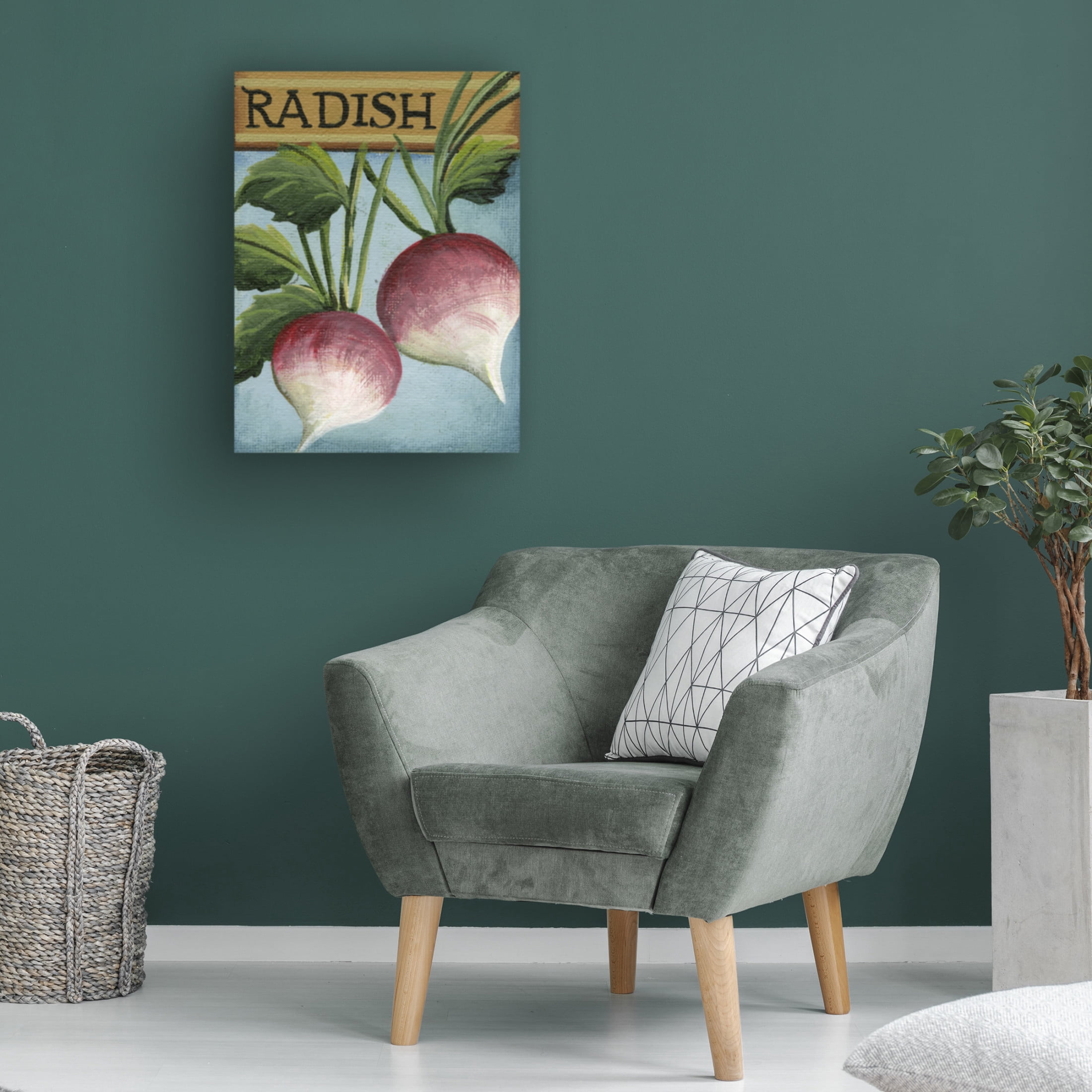 Canvas Wall Art - Debbi Wetzel 'Seed Packets 02 - Radish' Wall Art for Living Room, Bedroom, or Office Décor by Trademark Fine Art - 24 x 32 Inches