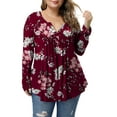 thumbnail image 3 of VERABENDI Women's Plus Size Tops Blouses Long Sleeve Button Up V-neck Tunic Shirts, M-4XL, 3 of 5