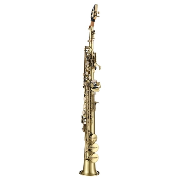 Saxophone,Plated Sax Woodwind Carve Pattern With Nickel Plated Sax Reed Kit Brush Sax Woodwind Carve Bb Soprano Nickel Soprano Nickel Plated Professional Bb Soprano Iuppa Dsfen Buzhi Brass