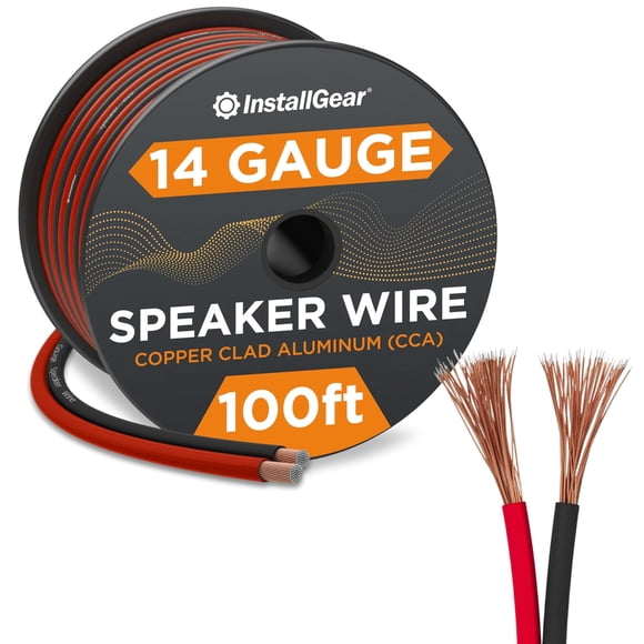 Cable de altavoz InstallGear calibre 14 (30,48 m) rojo/negro