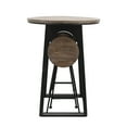 thumbnail image 5 of Sagebrook Home 41" Brown Metal & Wood Table Set with Attached Folding Chairs - A Stylish Space-Saving Duo for Any Room., 5 of 7
