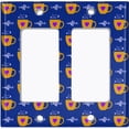 thumbnail image 2 of Metal Light Switch Wall Plate Outlet Cover (Coffee Espresso Mocha Cup Purple Heart Navy Blue - Double Rocker), 2 of 2