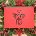 thumbnail image 3 of Bear Angel with Slingshot Craft Rubber Stamp, Laser Engraved Craft Stamp on Wood Mounted Block, Size 1-3/4” x 1-3/4”, Made in USA, 3 of 7