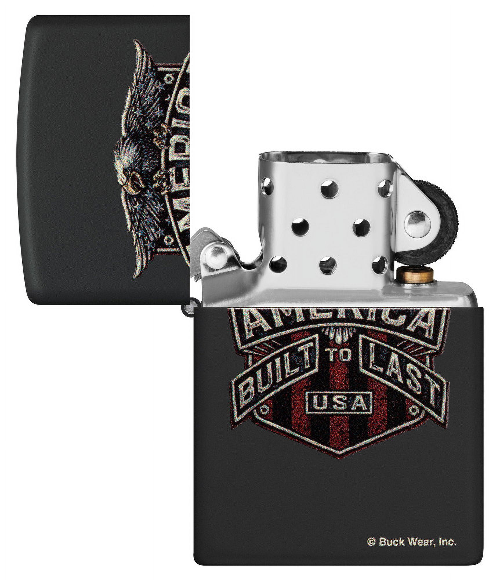 Zippo Buck Wear Eagle Design Black Matte Pocket Lighter