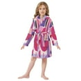 thumbnail image 2 of RMDQTR Hooded Fleece Bathrobe with Removable Belt and Pockets Soft and Absorbent for Home, Pool, Beach, Halloween, and Christmas Wear Pink and Purple Record Pattern, 2 of 8