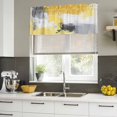 thumbnail image 4 of Yellow Gray Curtain Valances for Windows, Kitchen Valance Window Treatments Panel 2 Pack, Modern Oil Painted Abstract Geometric Rod Pocket Short Curtains for Bathroom Bedroom 42 x 12 Inch, 4 of 8