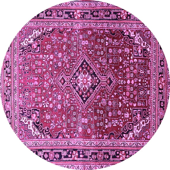 Ahgly Company Indoor Round Persian Purple Traditional Area Rugs, 6' Round