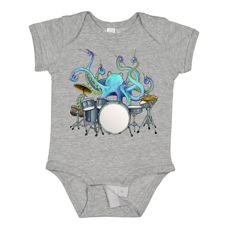 

Inktastic Cute Blue Octopus Drumming Gift Baby Boy or Baby Girl Bodysuit