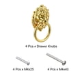 thumbnail image 3 of 4uds Tiradores de Cajón de león Unique Bargains 1.57'x1.97' Dorado con Tornillos para tocador Armario Cocina, 3 of 8