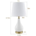 thumbnail image 6 of Yullili 18" White Ceramic Table Lamp Set of 2 with USB Port, Modern Nightstand Lamp with White Fabric Shade for Bedroom, Living Room, Office, 6 of 6