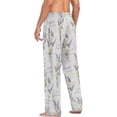 thumbnail image 6 of FREEAMG Lavender Flower Pajama Pants for Men, Men's Separate Bottoms, Pure Cotton Comfortable Lounge Pants for Men（511）, 6 of 7
