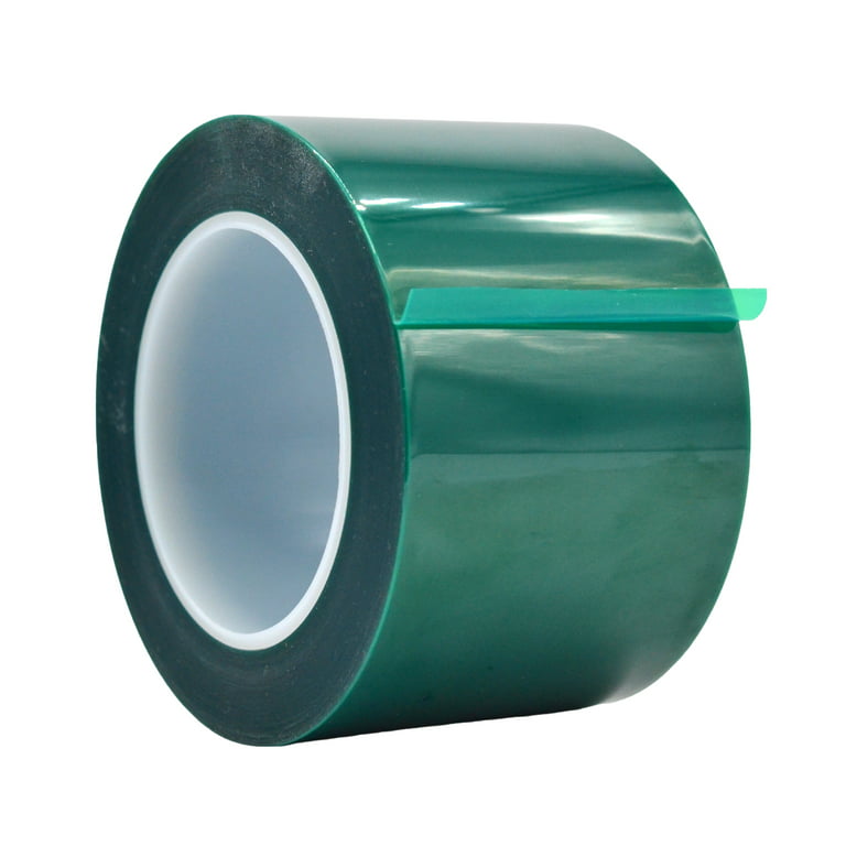 WOD PFT35GS High Temperature Polyester Green Masking Pet Tape. 3 inch x 72  yds. For Powder Coating, E-Coating or Plating Projects. Up to 350 F