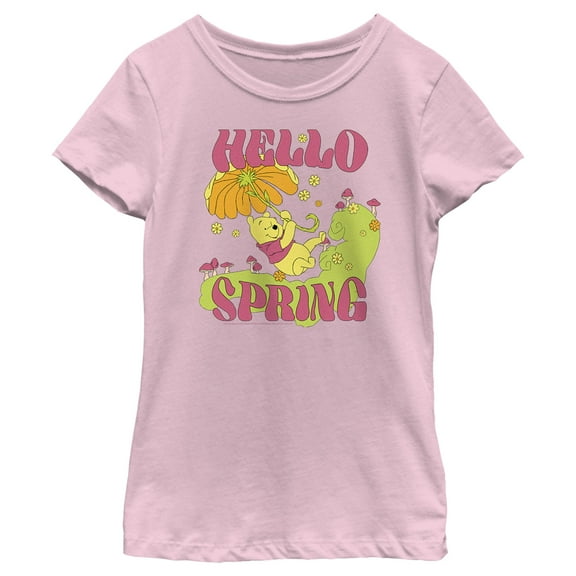 Girl's Winnie the Pooh Hello Spring  Graphic Tee Light Pink X Small