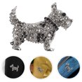 thumbnail image 3 of Cute Cartoon Animal Dog Brooch with Rhinestone Decoration Durable Alloy Material Silver Color for, 3 of 9
