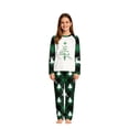 thumbnail image 2 of Christmas Family Matching Pajamas Christmas Pjs Holiday Nightwear Sleepwear Sets Long Sleeve Pjs for Mom Dad Kids Baby,Green Buffalo Plaid Jesus X‑Mas Tree Print, 2 of 9