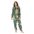 thumbnail image 2 of FORMRS Onesies Pajama for Adults Unisex Hoodie Winter Jumpsuit One Piece Sleepwear, Sizes S-2XL, Green Christmas Gingerbread, 2 of 7