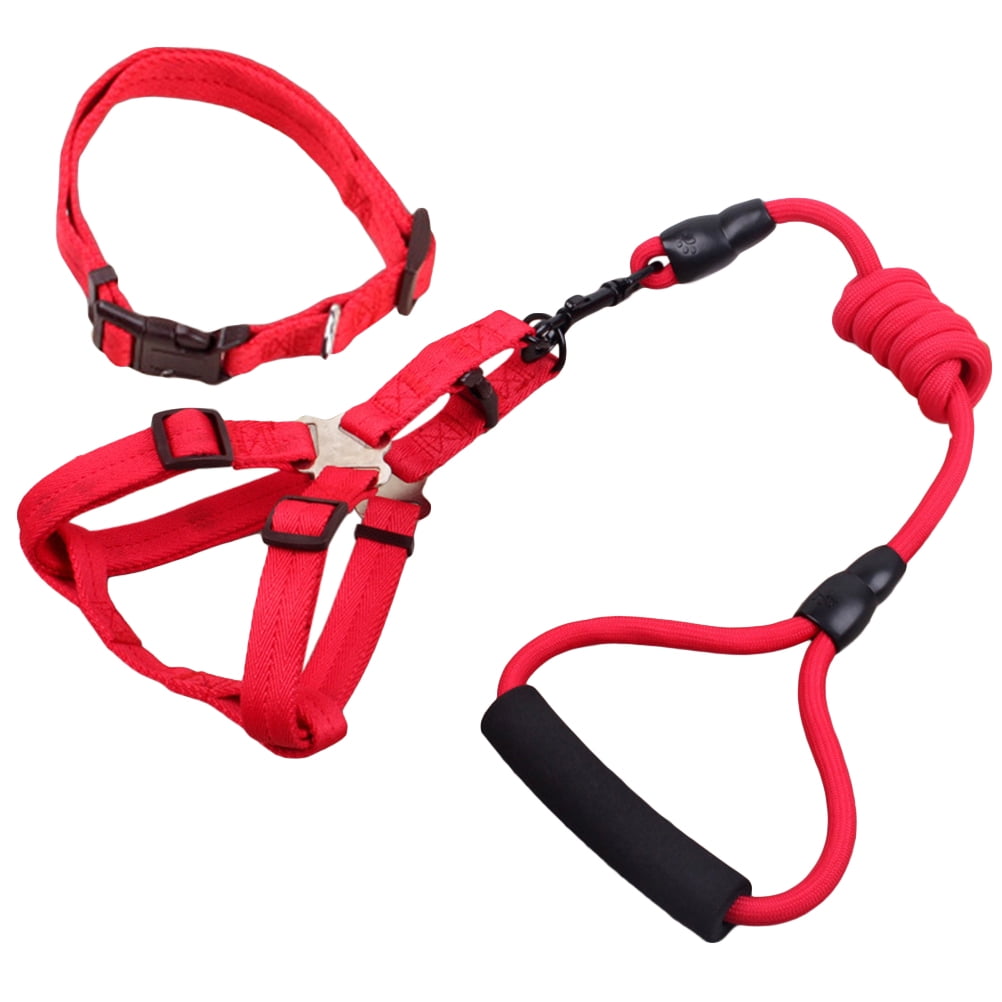3pcs Pet Walking Harness and Leash Set 12mm*120cm Adjustable with