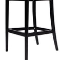 thumbnail image 2 of Set of 2 Ebony Black Bar Stools with Faux Sherpa / Natural Oak Frame, 2 of 4